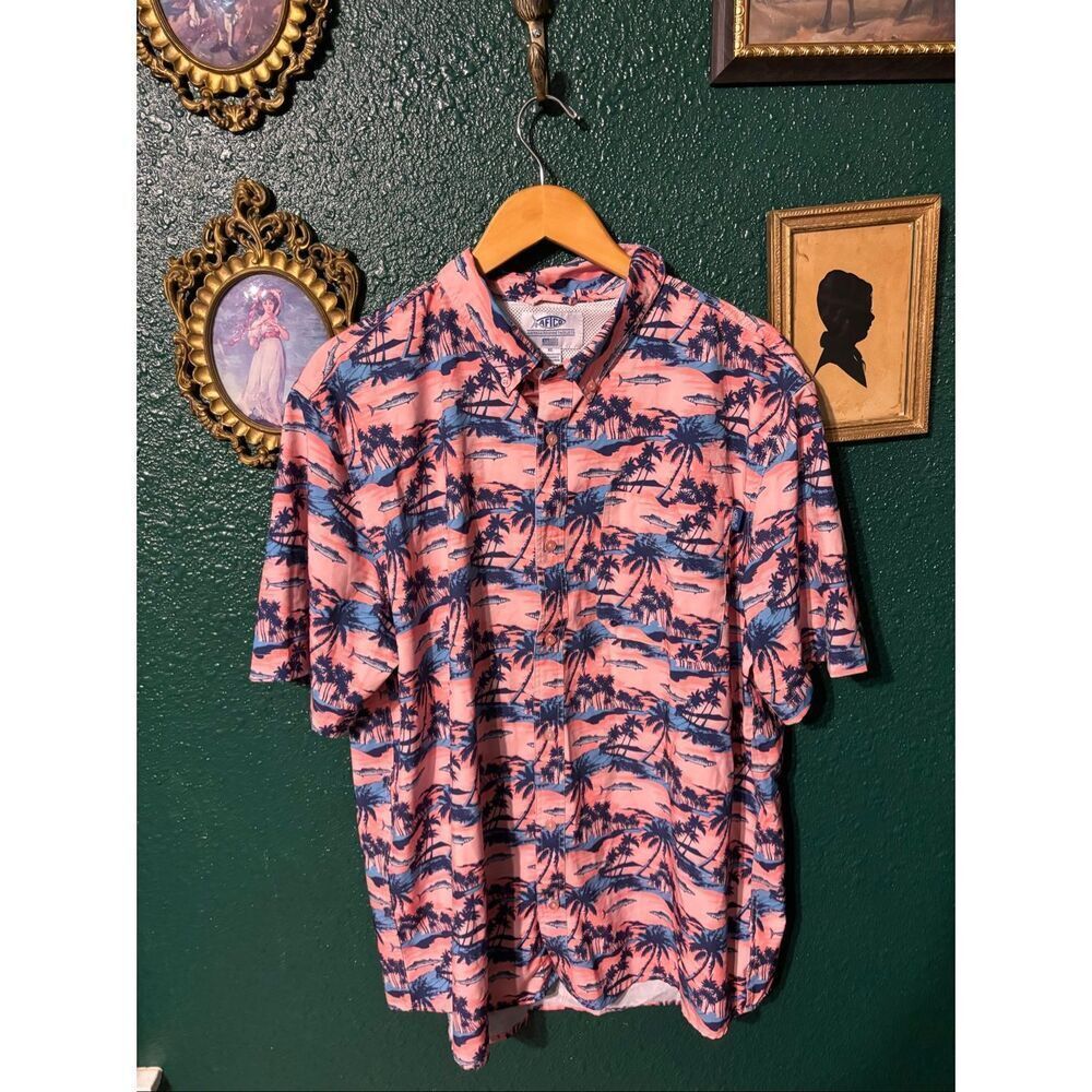 AFTCO Captains Shirt Fishing Button Down Sz XL